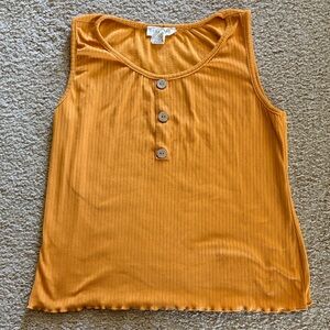 Mustard Button-Front Tank Top